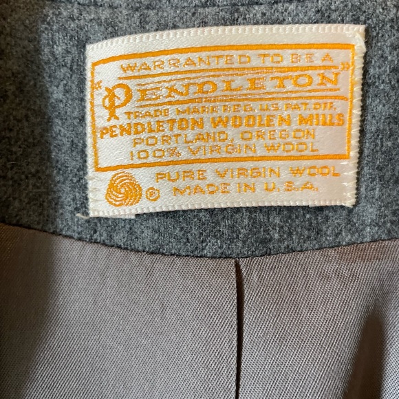 Pendleton 100% Wool Grey Womens Two Button Blazer Vintage Officewear - Picture 3 of 7